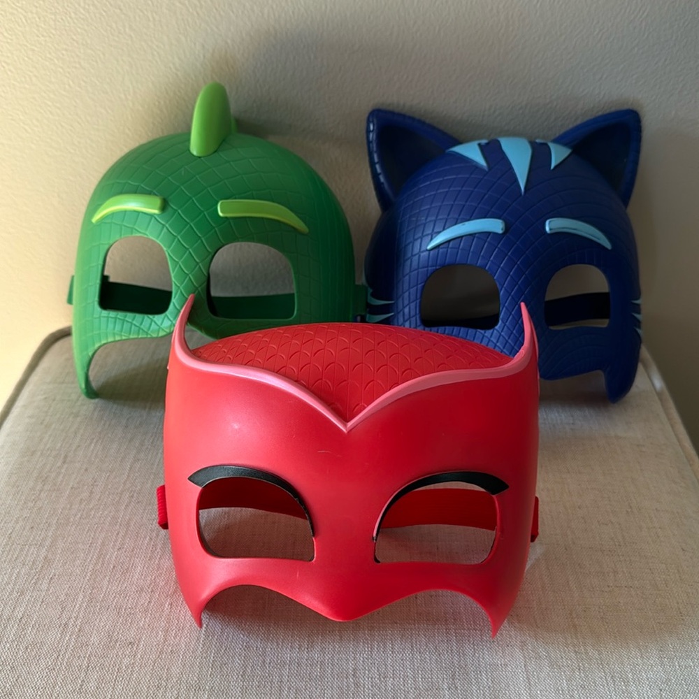 PJ Mask Adjustable Kids Masks - Set of 3 - Owlette, Gekko and Catboy